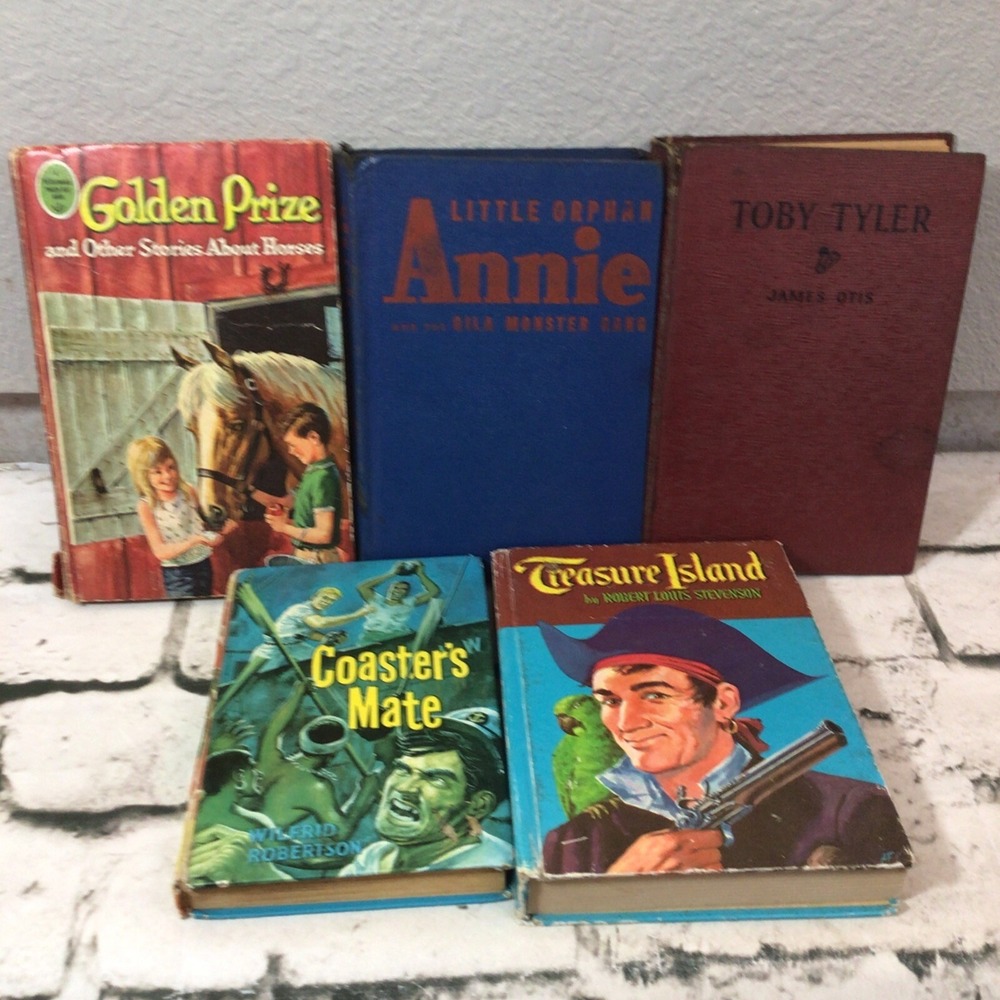 Vintage Young Adult Hardbacks Lot Of 5 Treasure Island Annie Flawed Crafts